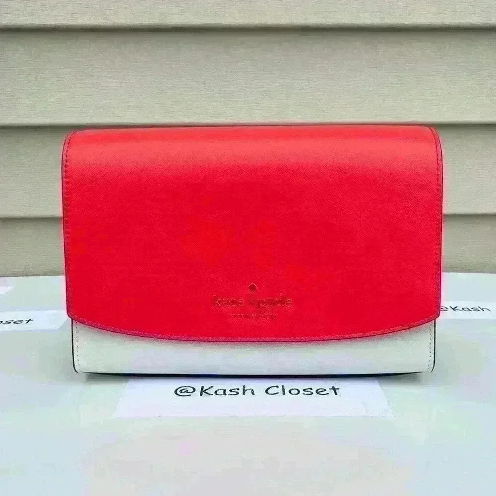 Kate Spade Carson Crossbody Purse Convertible Shoulder Bag Red Multi - Picture 11 of 12